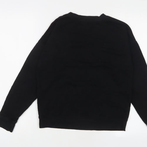New Look Womens Black Cotton Pullover Sweatshirt Size 8 Pullover - J'adore