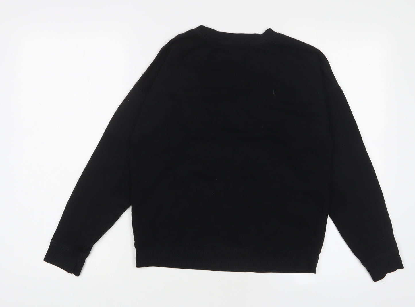 New Look Womens Black Cotton Pullover Sweatshirt Size 8 Pullover - J'adore