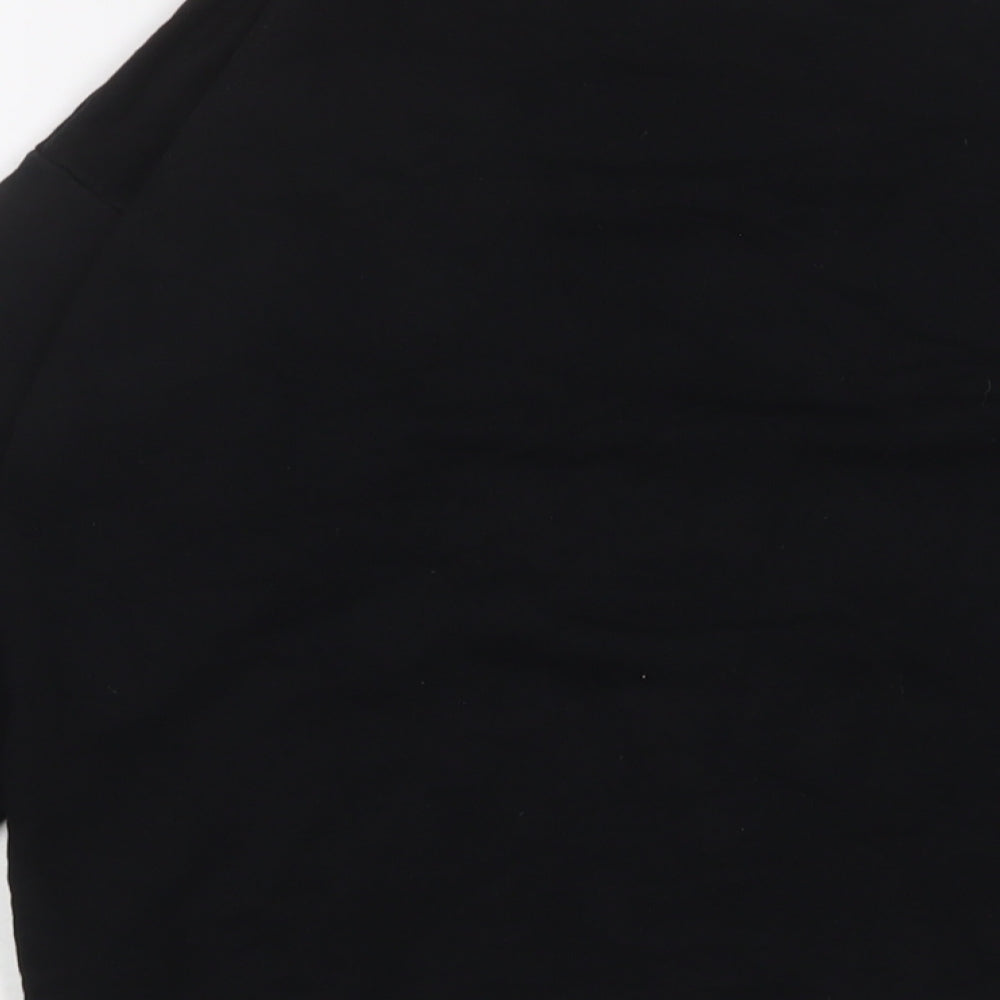 New Look Womens Black Cotton Pullover Sweatshirt Size 8 Pullover - J'adore