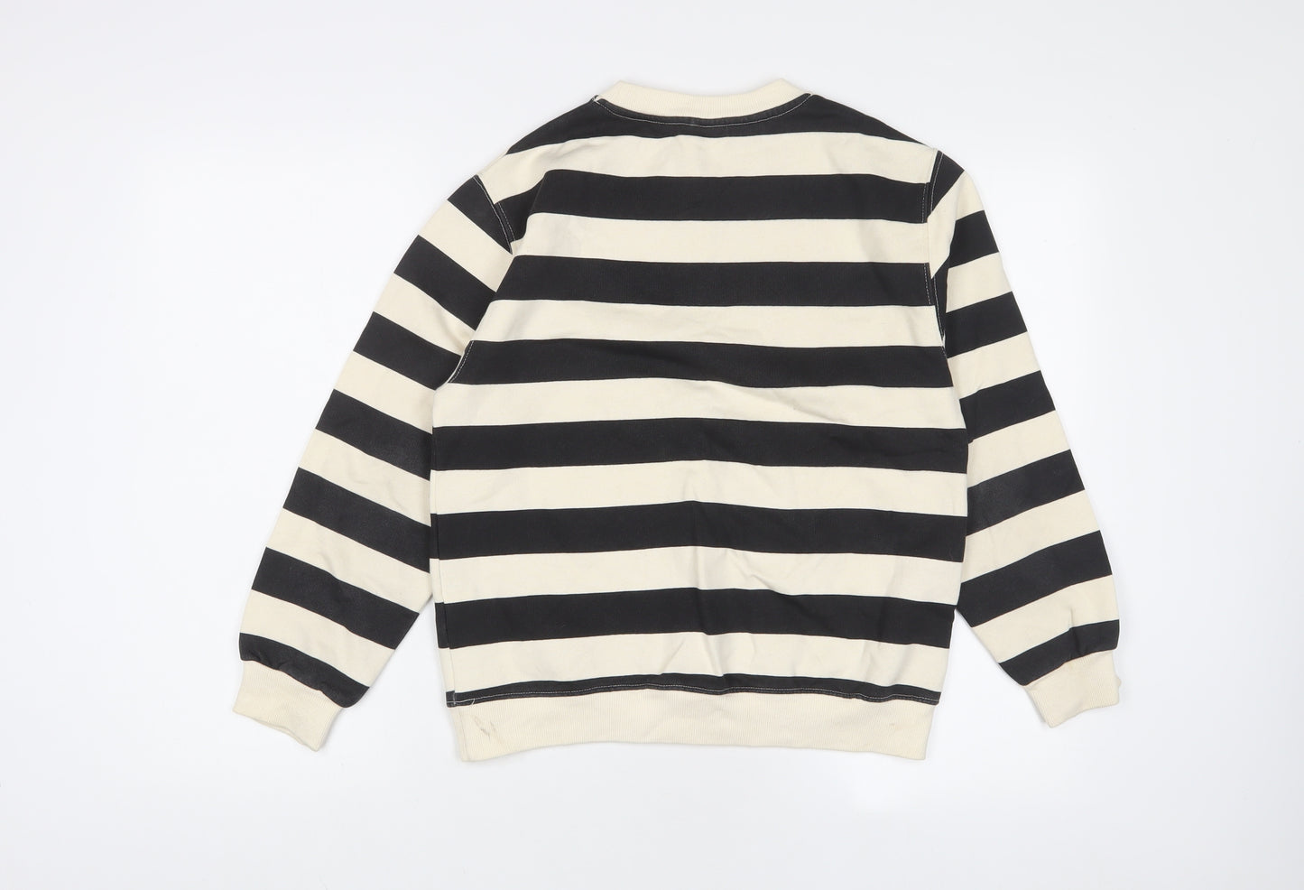 Zara Girls Beige Striped Cotton Pullover Sweatshirt Size 11-12 Years Pullover
