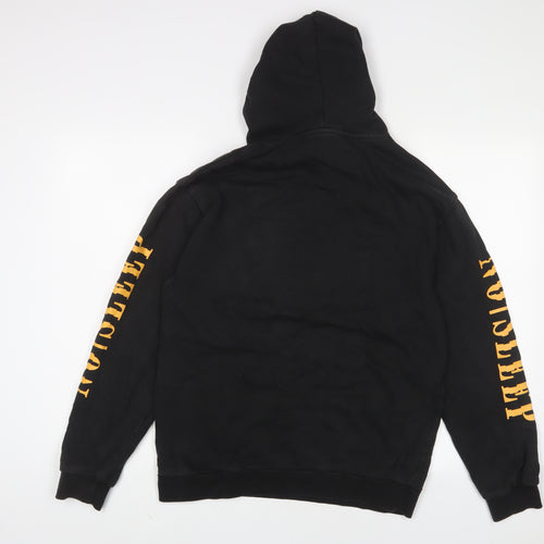 H&M Mens Black Cotton Pullover Hoodie Size S