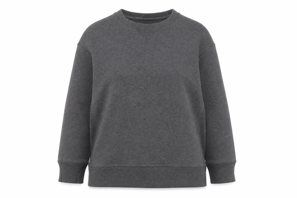 Front view of Gap women’s grey cotton pullover sweatshirt, size L, pullover