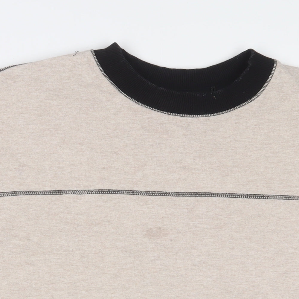 Blood Brother Womens Beige Cotton Pullover Sweatshirt Size S Pullover - Embroidered