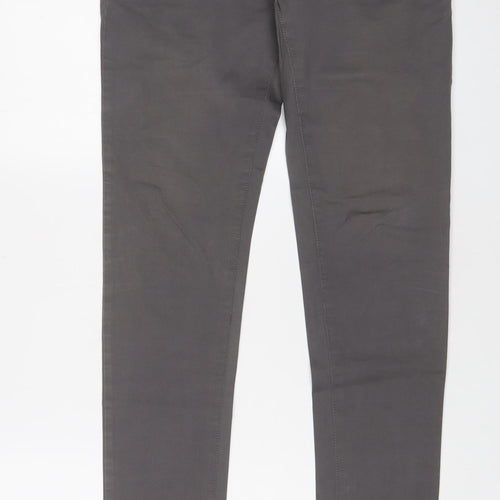 Combo Mens Grey Cotton Chino Trousers Size 30 in L31 in Regular Zip