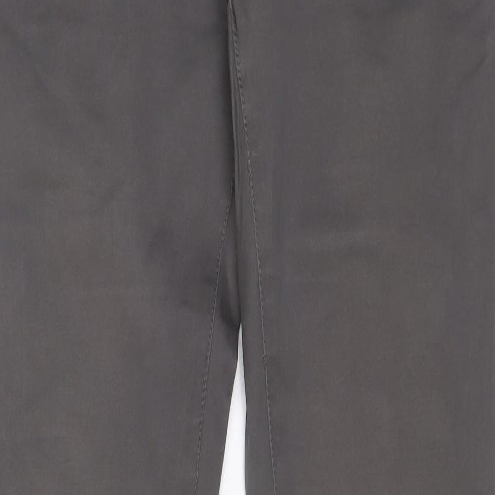 Combo Mens Grey Cotton Chino Trousers Size 30 in L31 in Regular Zip