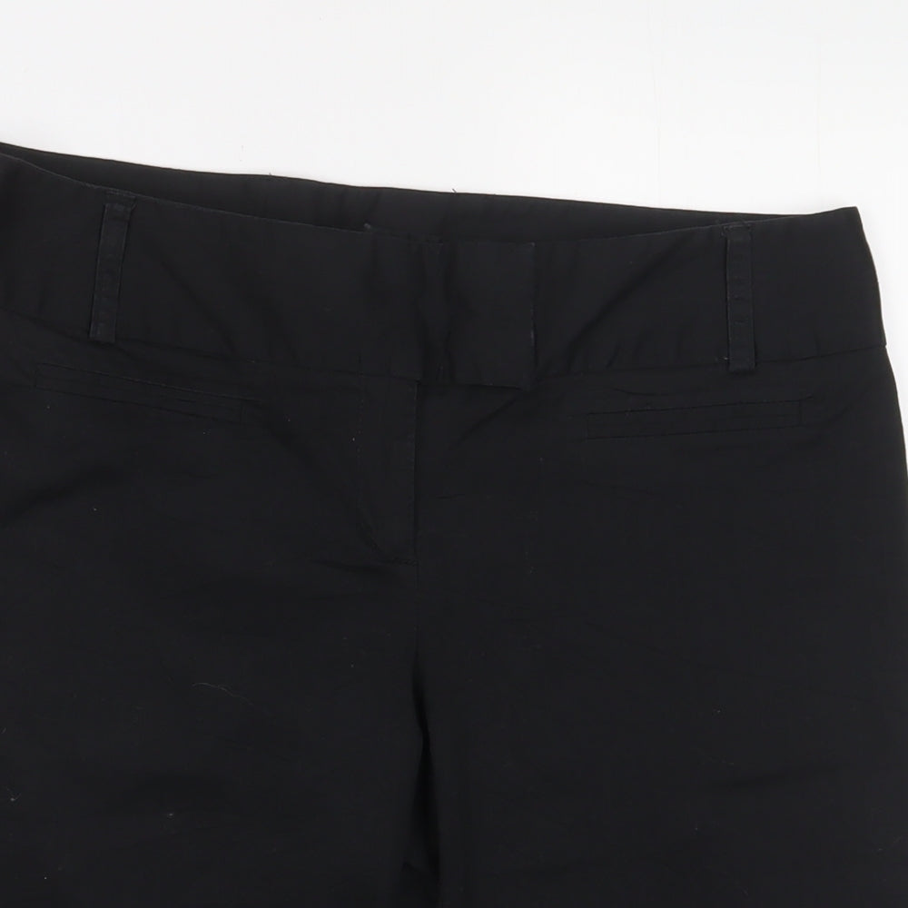 bay Womens Black Cotton Basic Shorts Size 12 L11 in Regular Hook & Eye