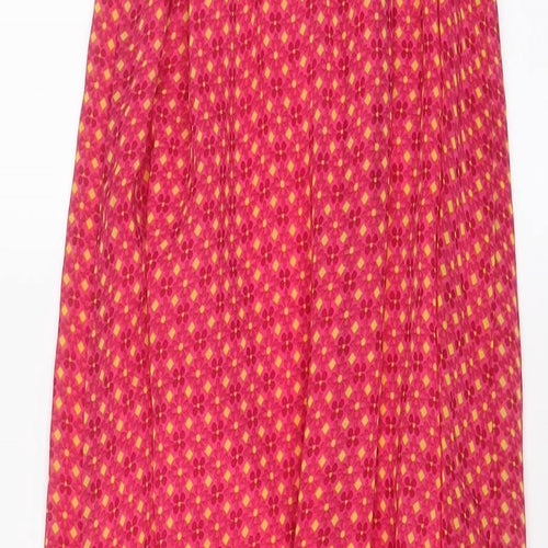 New Look Womens Pink Floral Polyester A-Line Size 8 Off the Shoulder Pullover