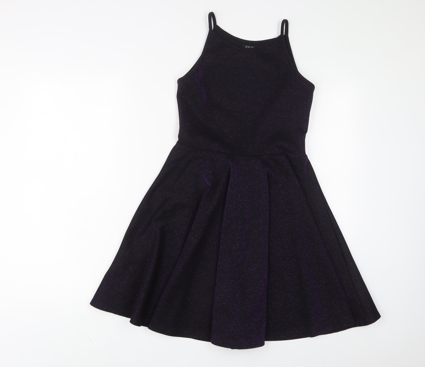 M&Co Girls Purple Polyester A-Line Size 11-12 Years Crew Neck Pullover