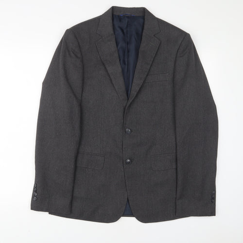 Marks and Spencer Mens Grey Polyester Jacket Suit Jacket Size 38 Regular - Inside pockets