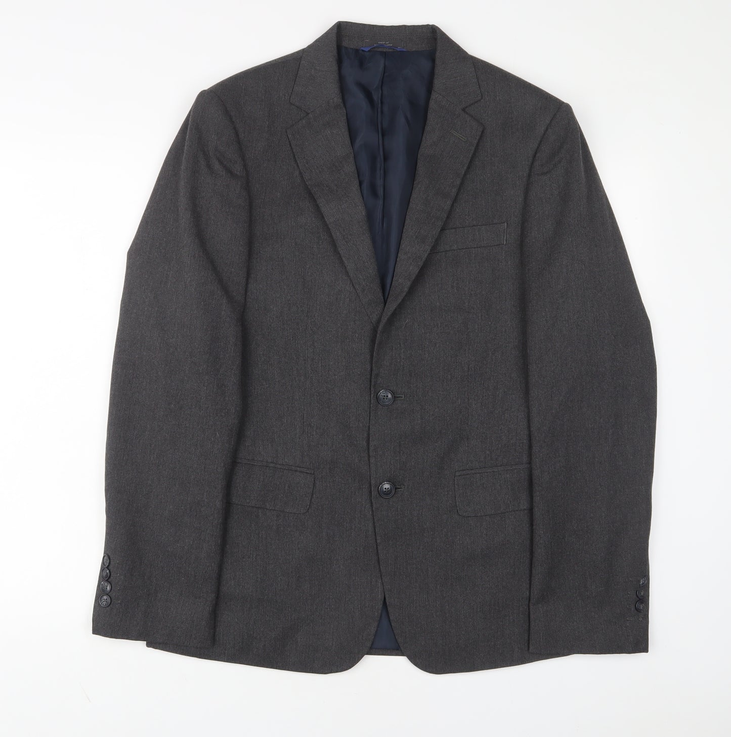 Marks and Spencer Mens Grey Polyester Jacket Suit Jacket Size 38 Regular - Inside pockets