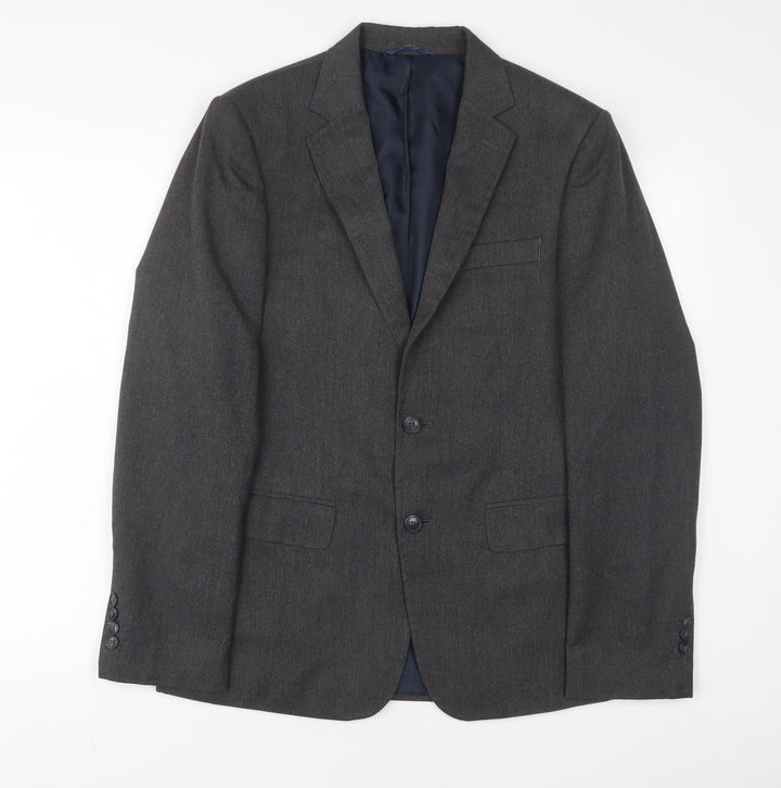 Marks and Spencer Mens Grey Polyester Jacket Suit Jacket Size 38 Regular - Inside pockets