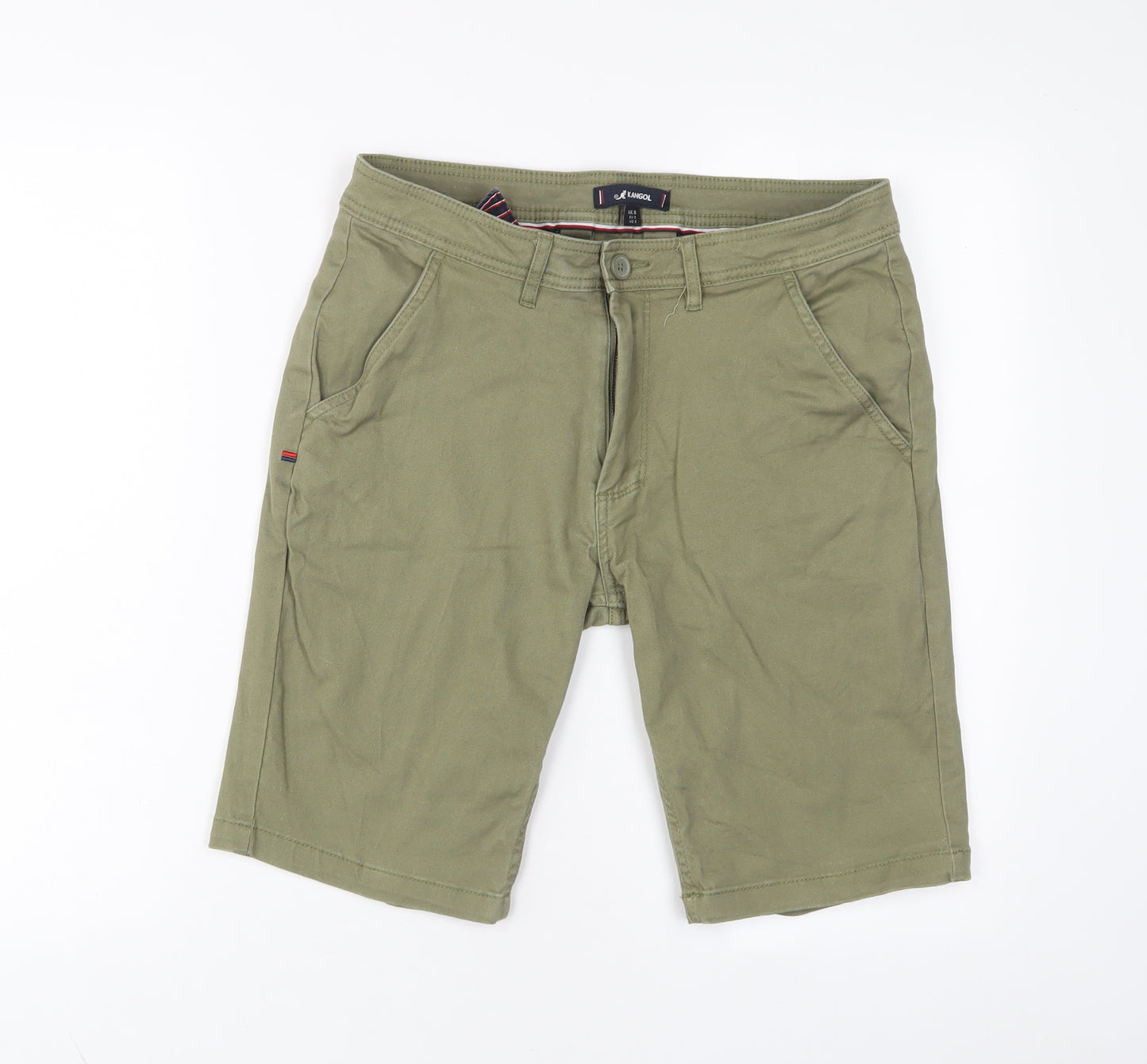 Kangol Mens Green Cotton Bermuda Shorts Size S L10 in Regular Zip