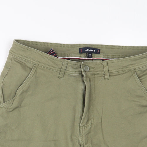 Kangol Mens Green Cotton Bermuda Shorts Size S L10 in Regular Zip