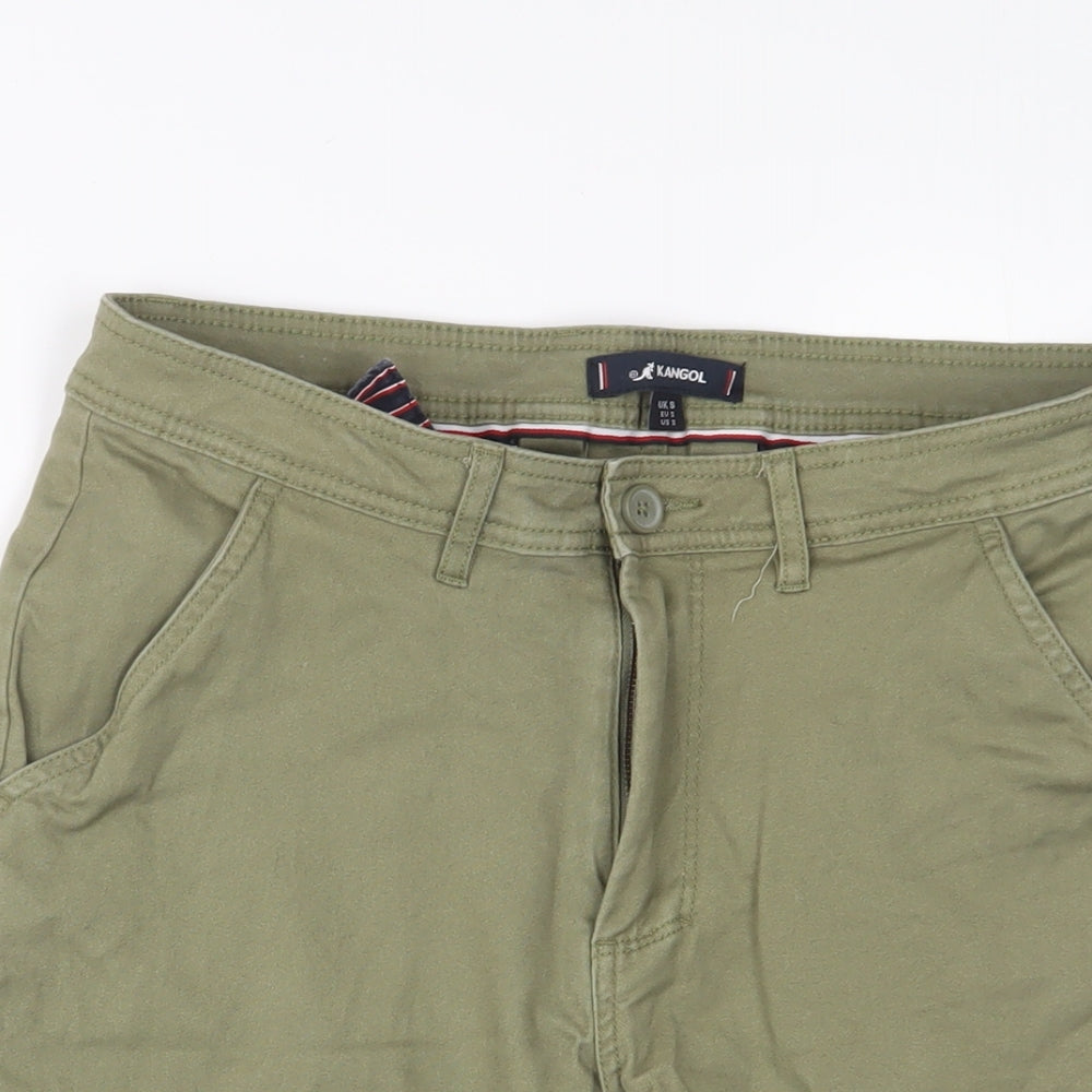Kangol Mens Green Cotton Bermuda Shorts Size S L10 in Regular Zip