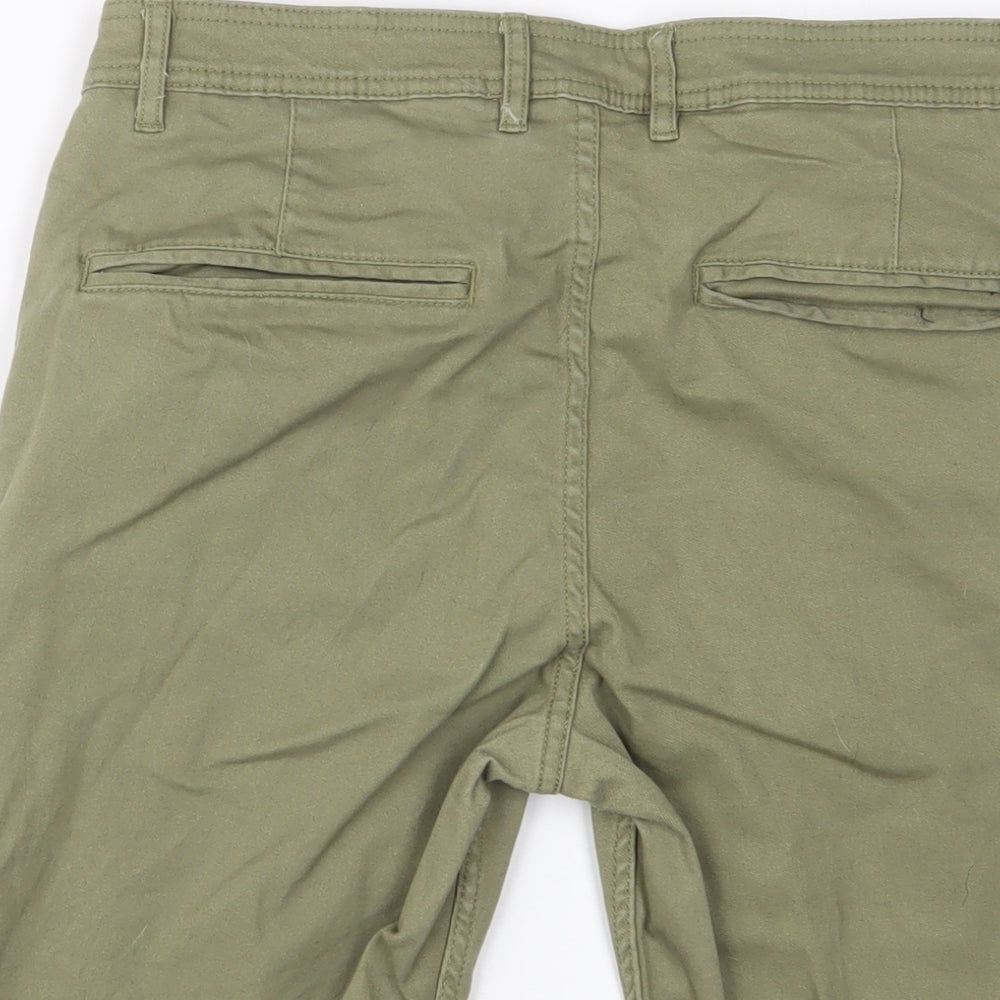Kangol Mens Green Cotton Bermuda Shorts Size S L10 in Regular Zip