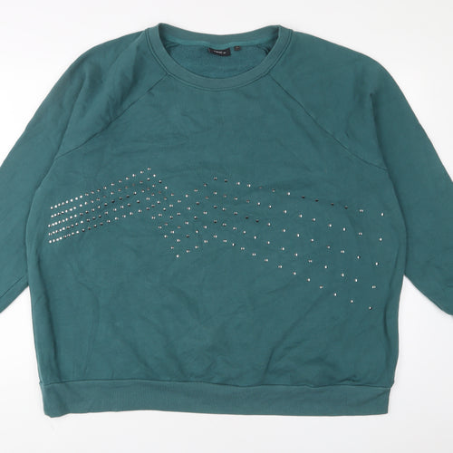 NEXT Womens Green Cotton Pullover Sweatshirt Size 22 Pullover