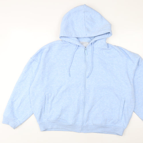 USA Pro Womens Blue Cotton Full Zip Hoodie Size 14 Zip - Logo, Embroidered