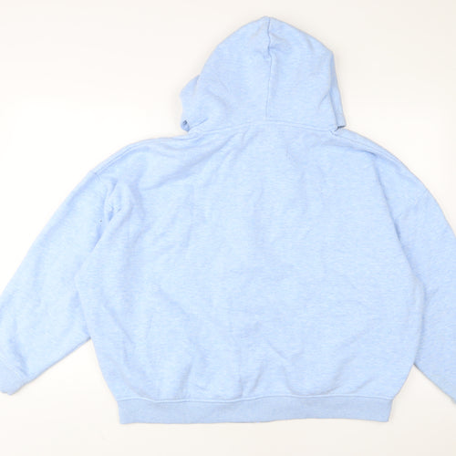 USA Pro Womens Blue Cotton Full Zip Hoodie Size 14 Zip - Logo, Embroidered