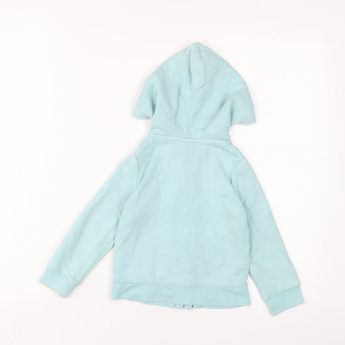 Gap Girls Blue Cotton Full Zip Hoodie Size 3 Years Zip