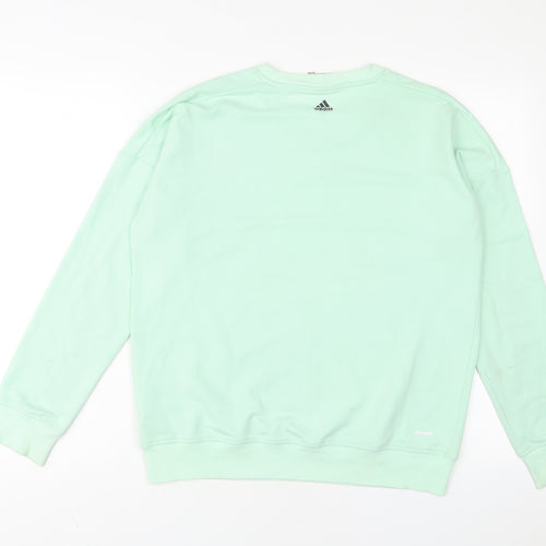 adidas Womens Green Cotton Pullover Sweatshirt Size S Pullover