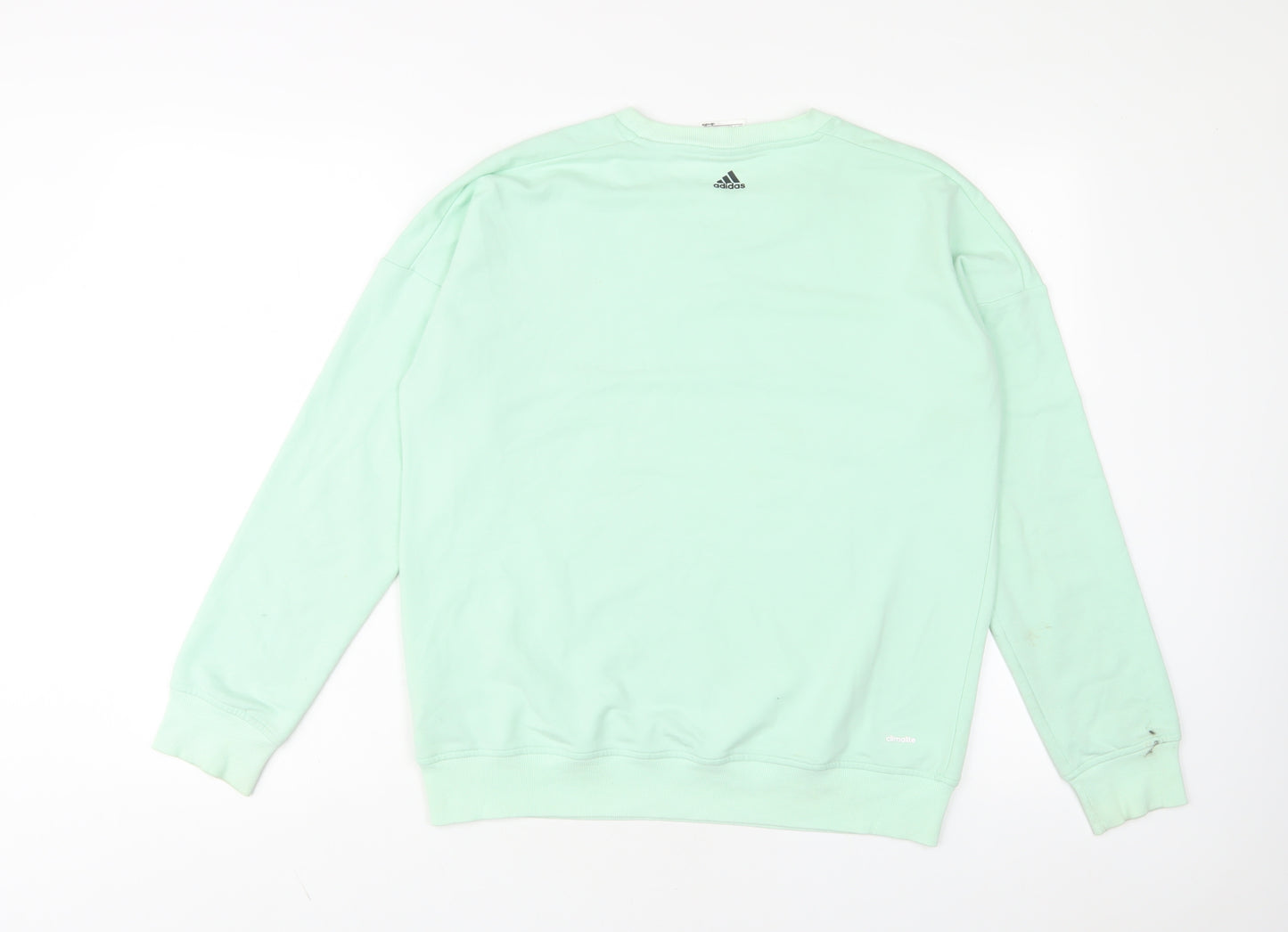 adidas Womens Green Cotton Pullover Sweatshirt Size S Pullover