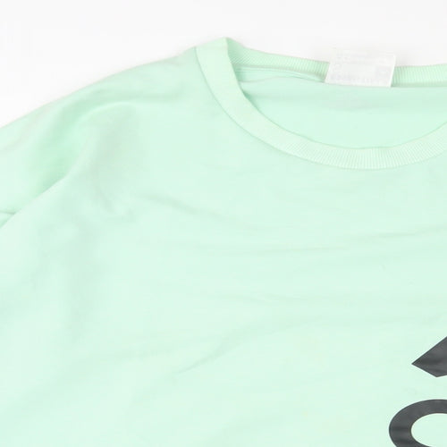 adidas Womens Green Cotton Pullover Sweatshirt Size S Pullover