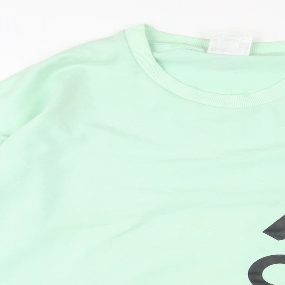 adidas Womens Green Cotton Pullover Sweatshirt Size S Pullover