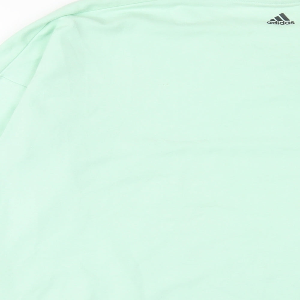 adidas Womens Green Cotton Pullover Sweatshirt Size S Pullover