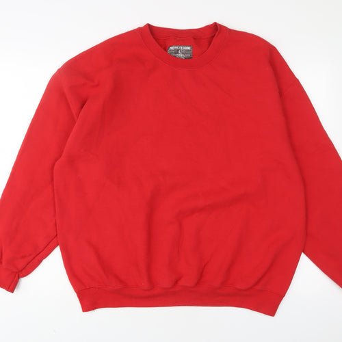 PRETTYLITTLETHING Womens Red Cotton Pullover Sweatshirt Size L Pullover