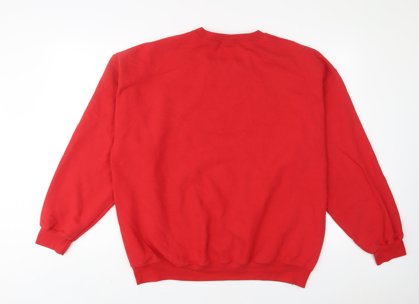 PRETTYLITTLETHING Womens Red Cotton Pullover Sweatshirt Size L Pullover