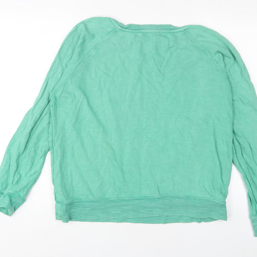 Marks and Spencer Womens Green Cotton Pullover Sweatshirt Size 16 Pullover