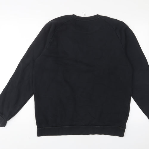 adidas Mens Black Cotton Pullover Sweatshirt Size L