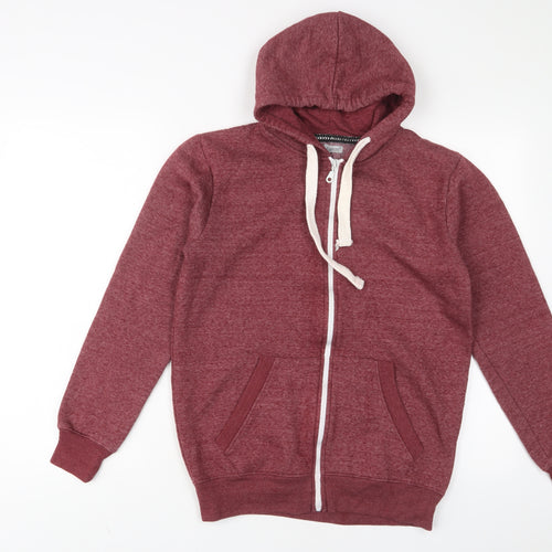 Love My Fashion Mens Red Cotton Full Zip Hoodie Size L
