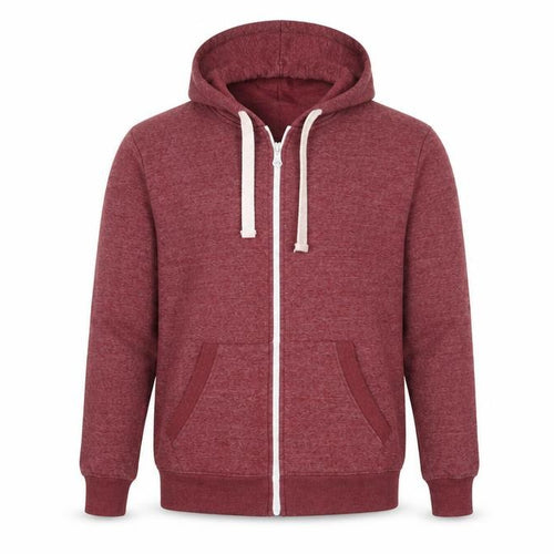 Love My Fashion Mens Red Cotton Full Zip Hoodie Size L