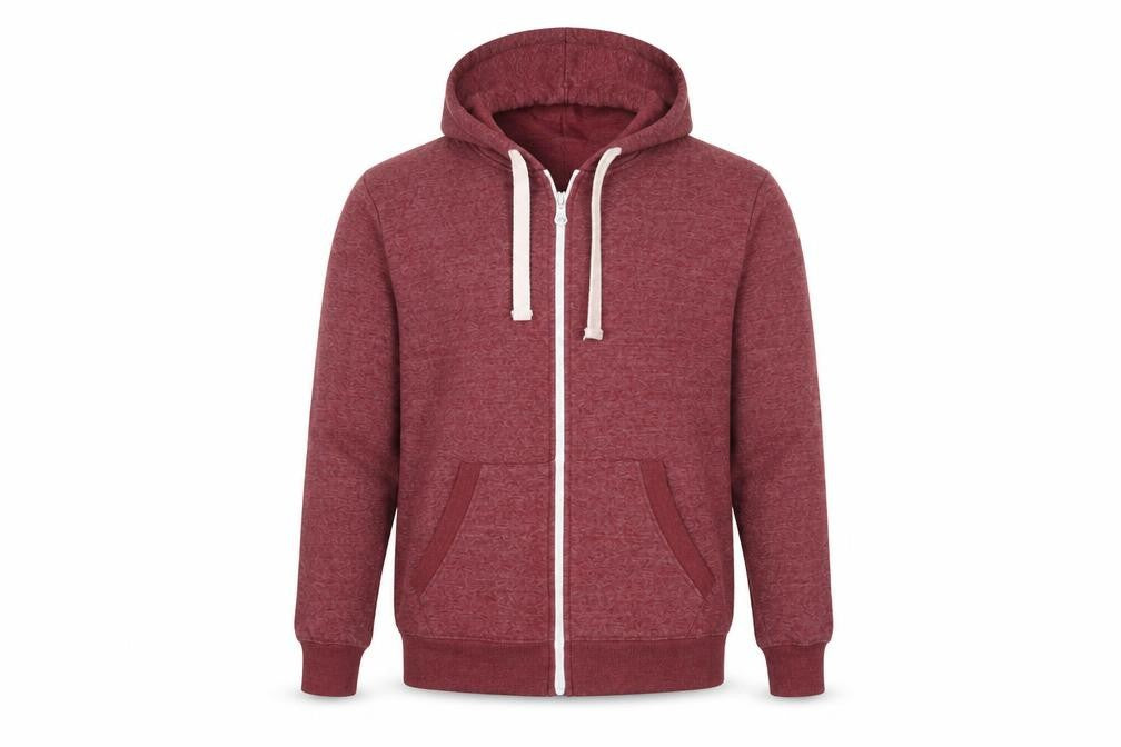 Love My Fashion Mens Red Cotton Full Zip Hoodie Size L