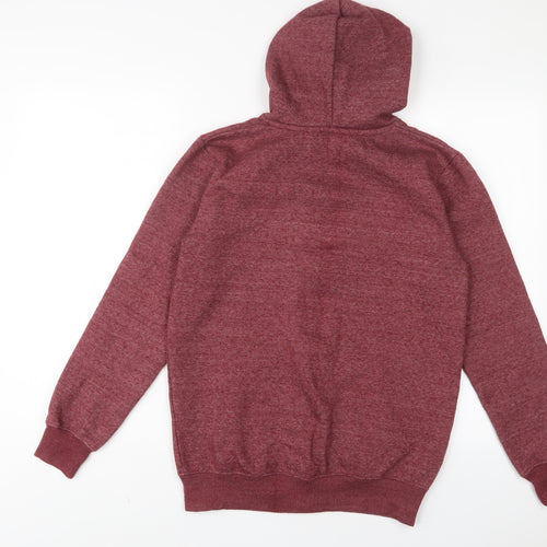 Love My Fashion Mens Red Cotton Full Zip Hoodie Size L