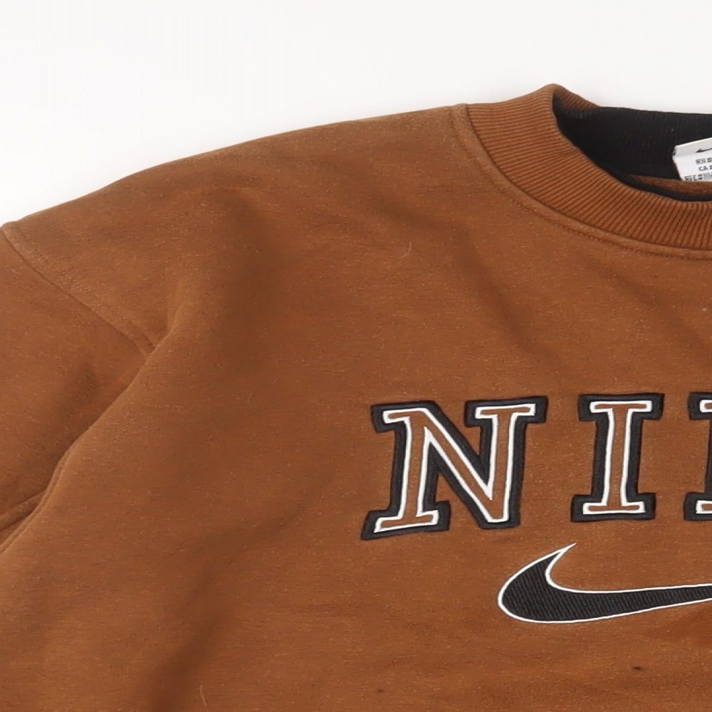 Nike Womens Brown Cotton Pullover Sweatshirt Size M Pullover
