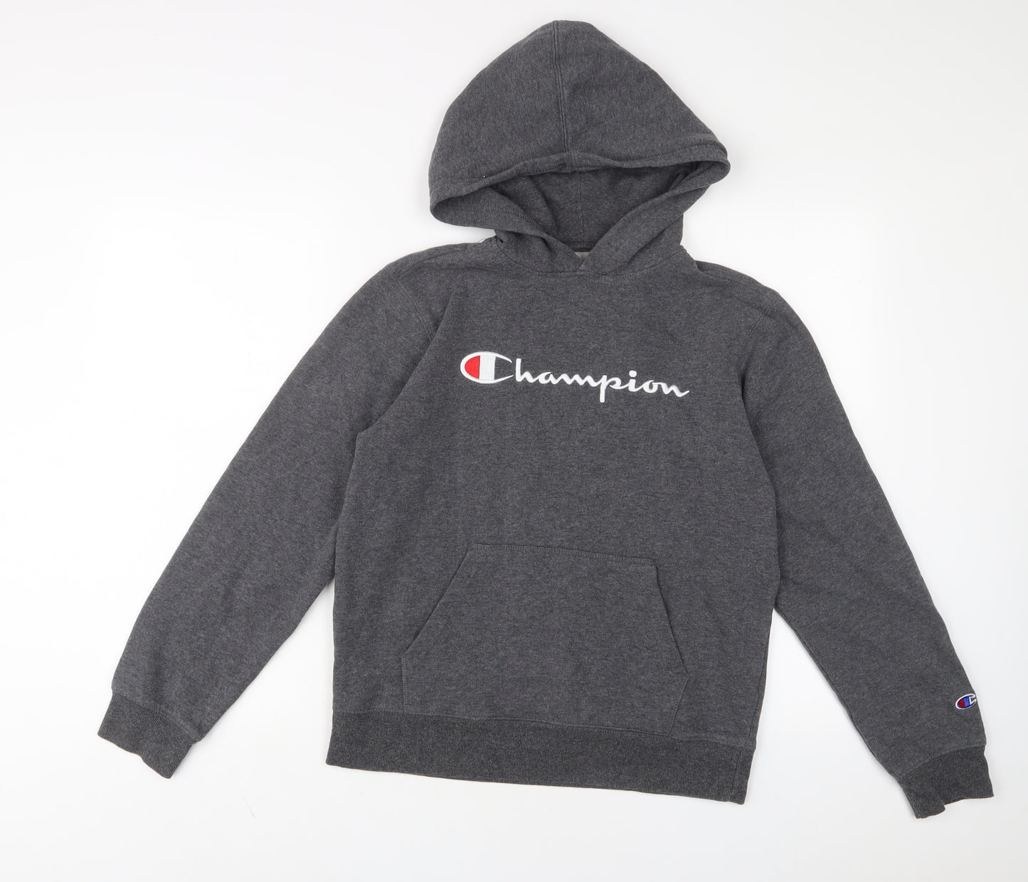 Champion Womens Grey Cotton Pullover Hoodie Size XL Pullover - Logo, Embroidered