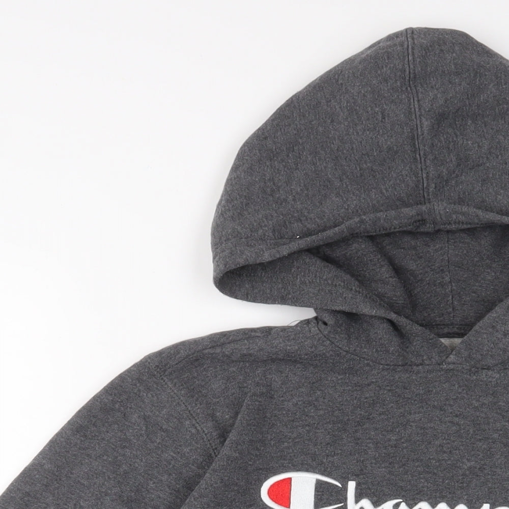 Champion Womens Grey Cotton Pullover Hoodie Size XL Pullover - Logo, Embroidered