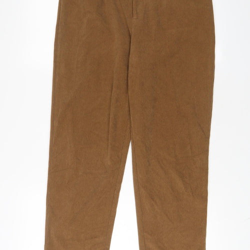 DAZT Womens Brown Polyester Trousers Size XL L25 in Regular Zip