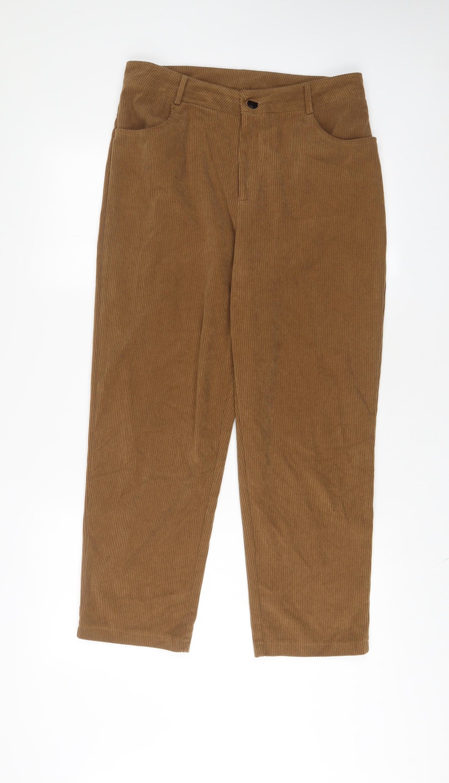 DAZT Womens Brown Polyester Trousers Size XL L25 in Regular Zip
