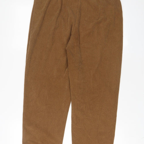 DAZT Womens Brown Polyester Trousers Size XL L25 in Regular Zip