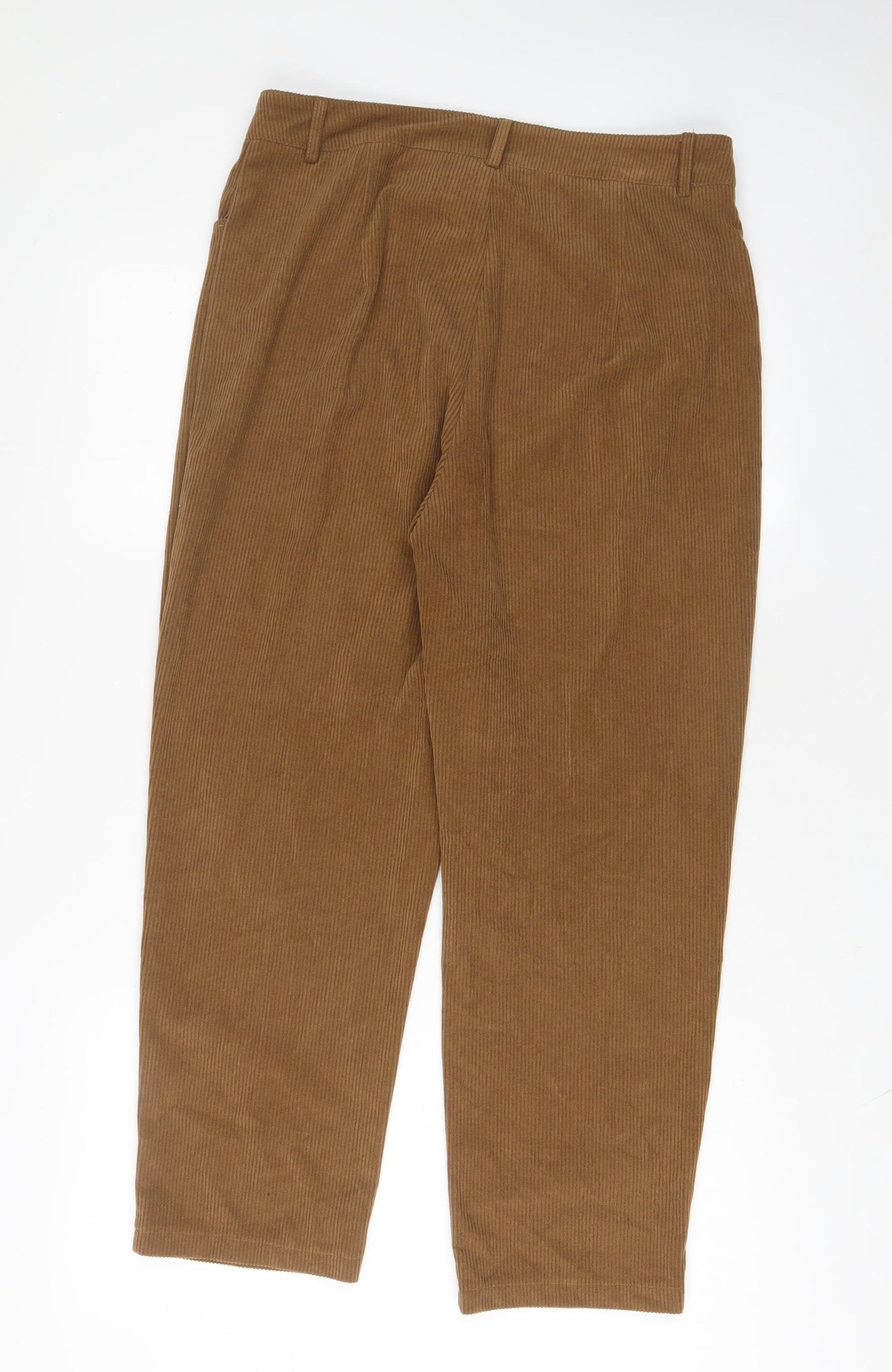DAZT Womens Brown Polyester Trousers Size XL L25 in Regular Zip