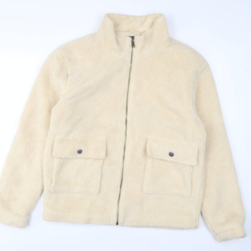 Le Breve Mens Beige Jacket Size L Zip