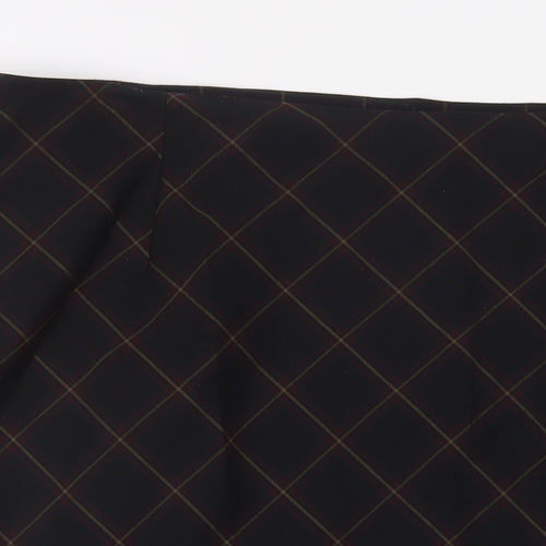 Evans Womens Black Plaid Polyester A-Line Skirt Size 26 Zip