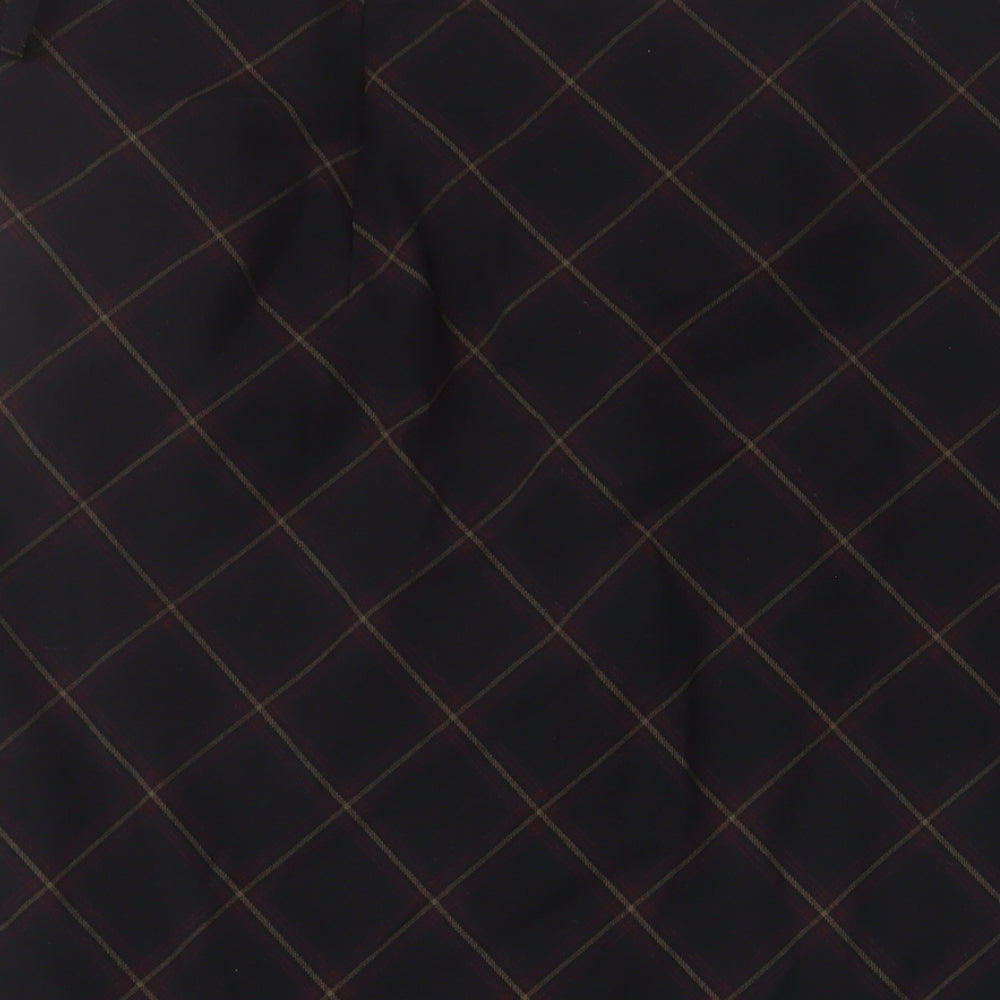 Evans Womens Black Plaid Polyester A-Line Skirt Size 26 Zip