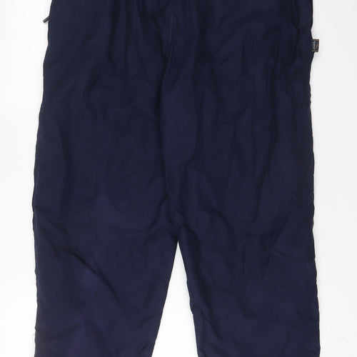 Donnay Mens Blue Polyester Windbreaker Trousers Size M L31 in Regular Drawstring - Zip Pockets