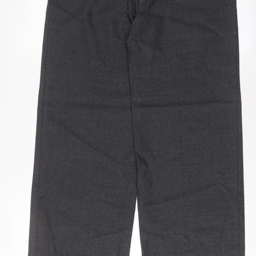 NEXT Womens Grey Wool Trousers Size 12 L31 in Regular Hook & Eye