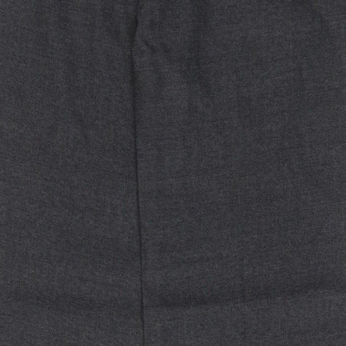 NEXT Womens Grey Wool Trousers Size 12 L31 in Regular Hook & Eye