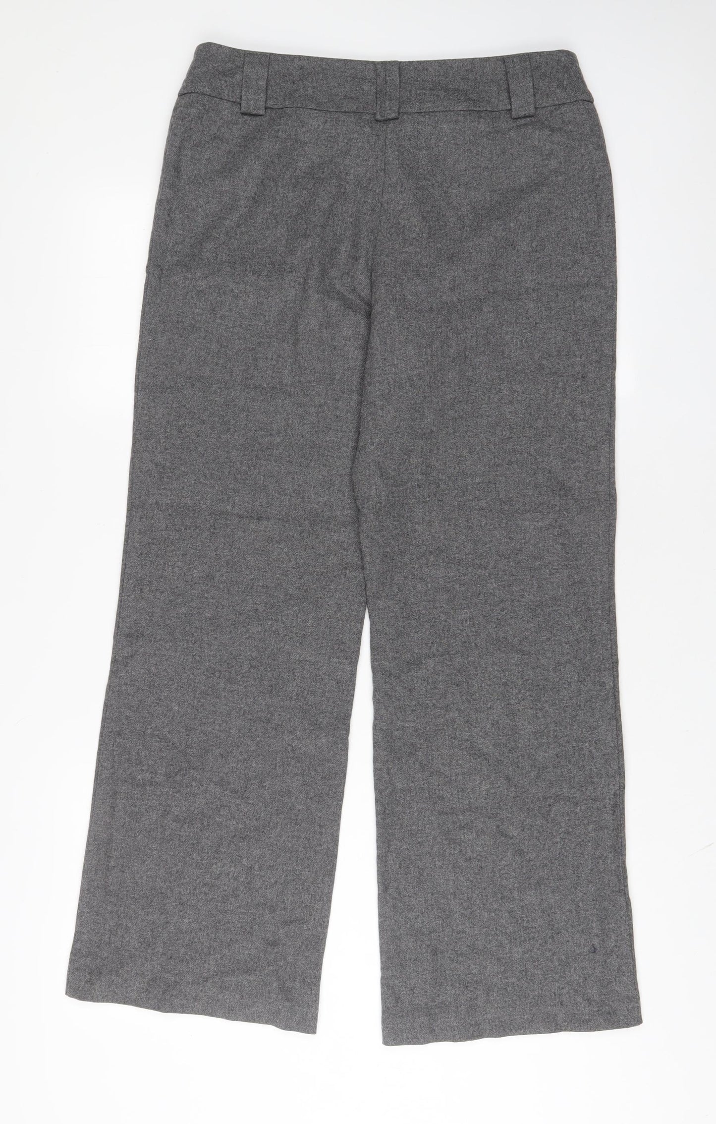 Autograph Womens Grey Wool Trousers Size 12 L30 in Regular Hook & Eye